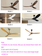 70-Inch Large Wood Blade DC Motor Reverse Ceiling Fan with Remote Control