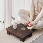 Wood Low Tatami Coffee Tea Table Compact Balcony Living Room Window Sill