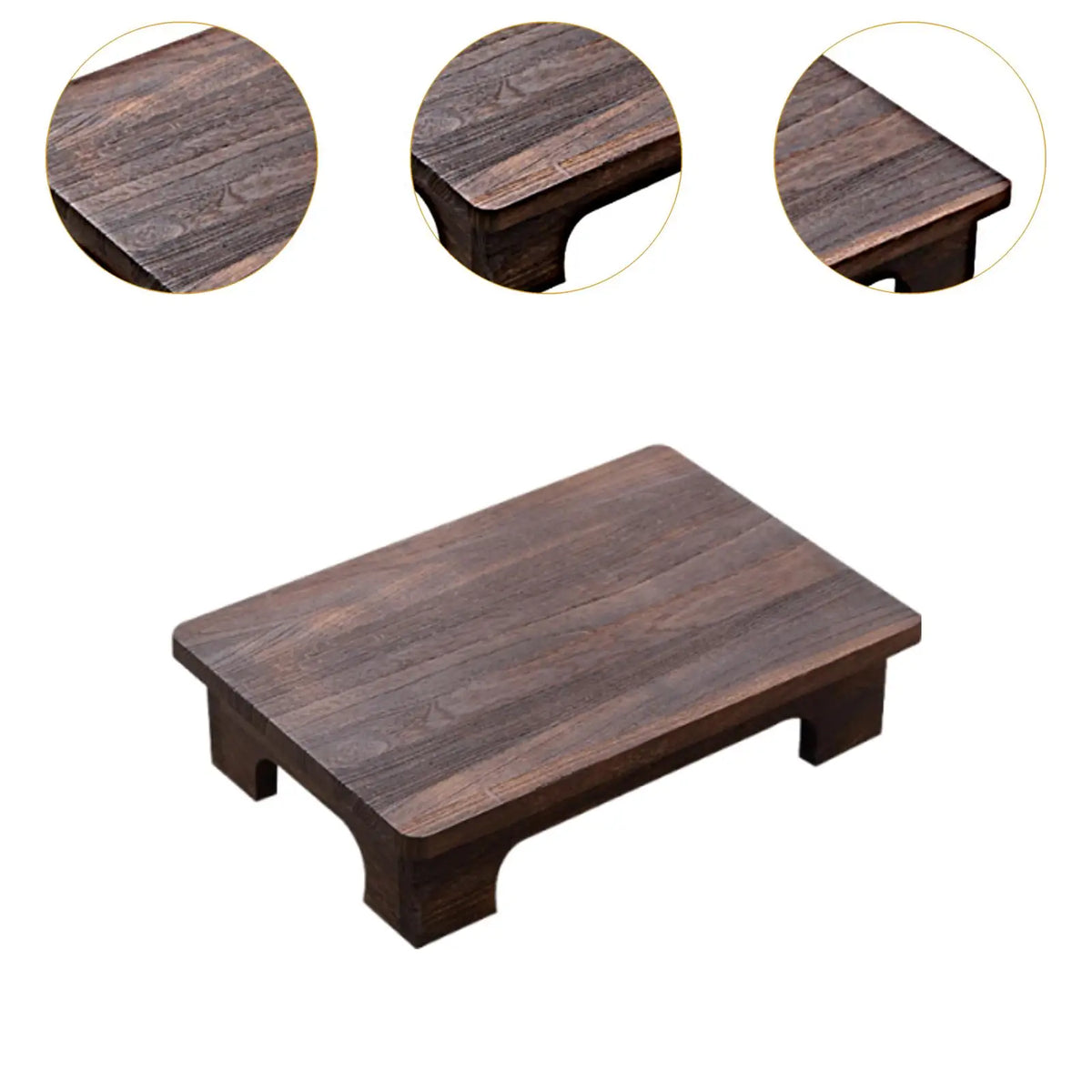 Wood Low Tatami Coffee Tea Table Compact Balcony Living Room Window Sill