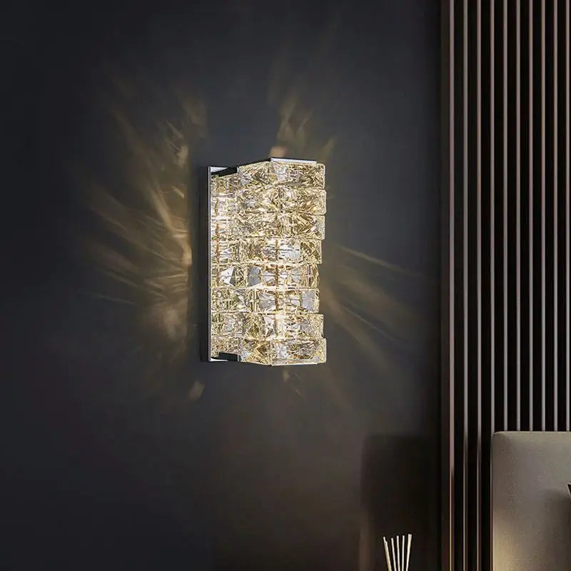 Dimmable Modern Luxury Crystal Design LED Wall Light Bedroom Living Room – photo 4