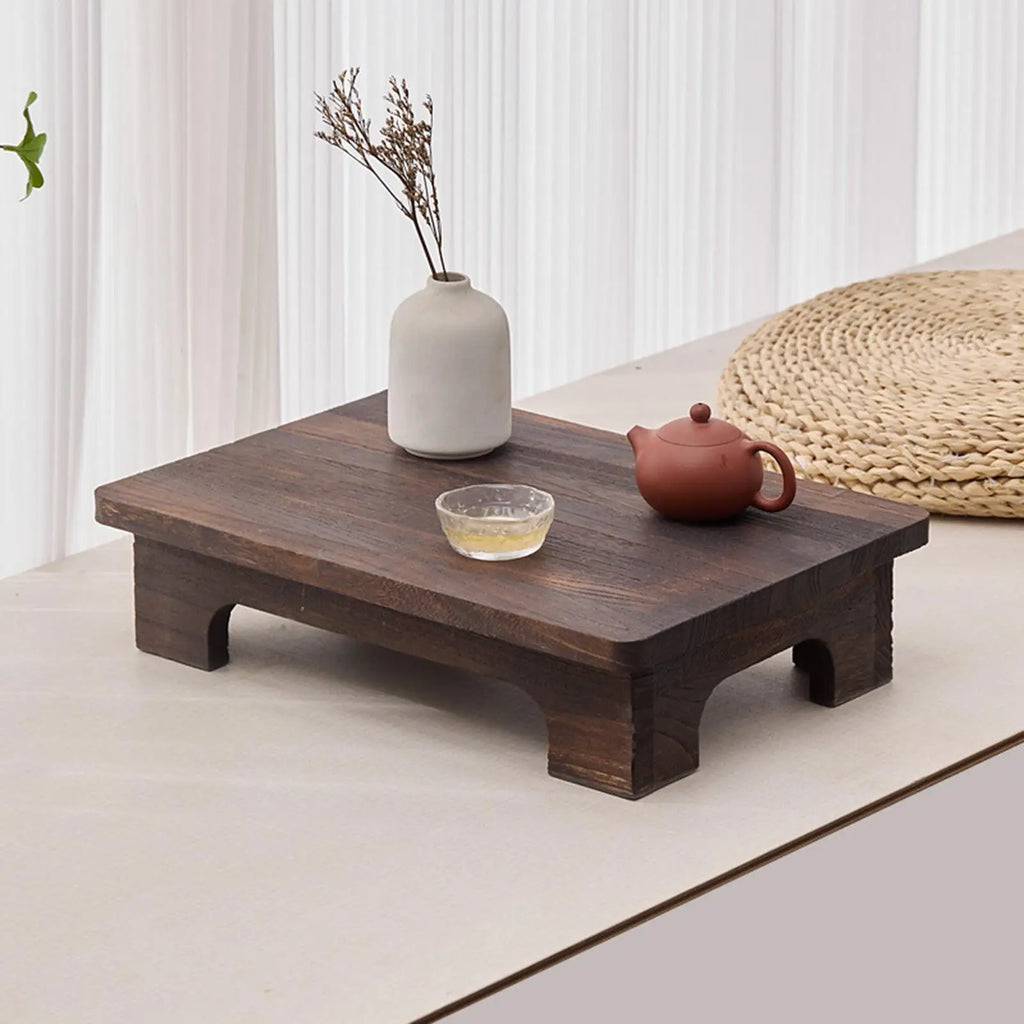 Wood Low Tatami Coffee Tea Table Compact Balcony Living Room Window Sill