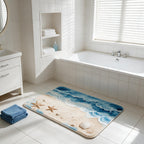 A Coastal Accent for an Otherwise Plain Bathroom Floor