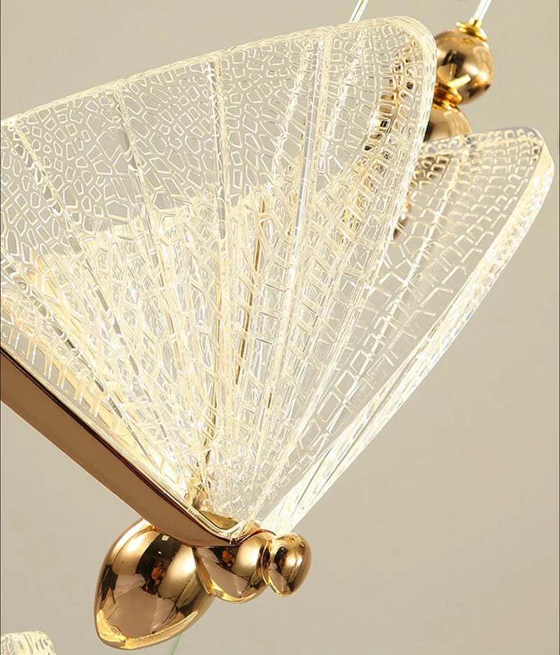 Nordic Butterfly LED Pendant Light Tricolor Golden Silver Hanging Lamp – photo 11