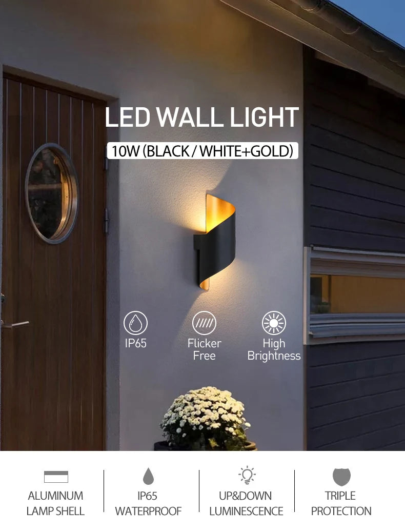 Waterproof Spiral Design Modern Nordic 10W LED Outdoor Wall Light – photo 8