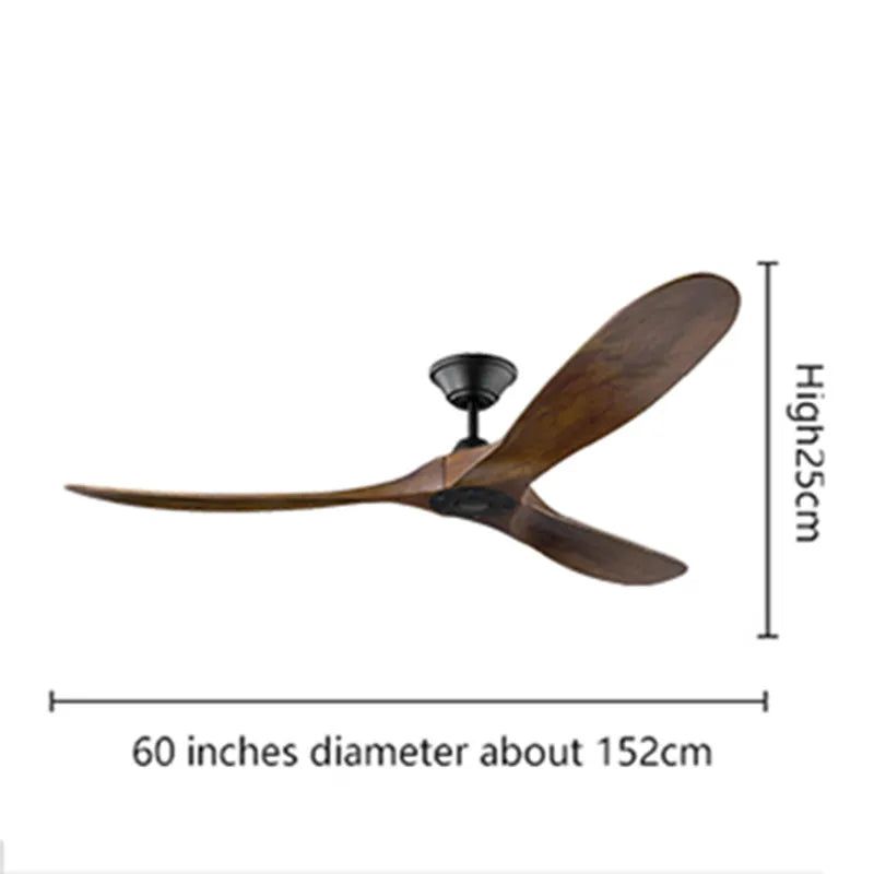 70-Inch Large Wood Blade DC Motor Reverse Ceiling Fan with Remote Control