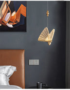 Nordic Butterfly LED Pendant Light Tricolor Golden Silver Hanging Lamp – photo 22