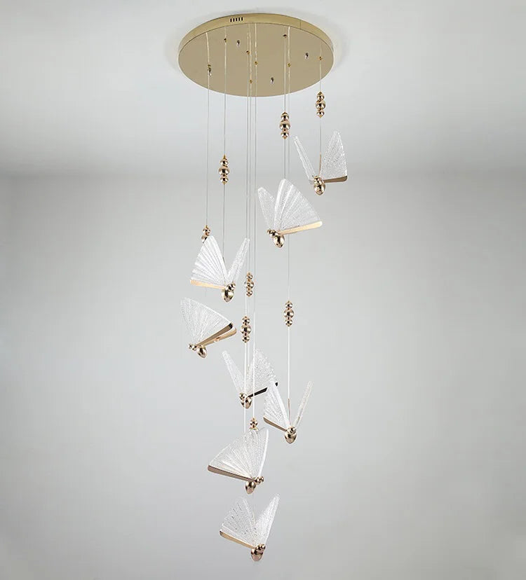 Nordic Butterfly LED Pendant Light Tricolor Golden Silver Hanging Lamp – photo 32