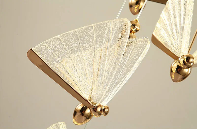 Nordic Butterfly LED Pendant Light Tricolor Golden Silver Hanging Lamp – photo 9