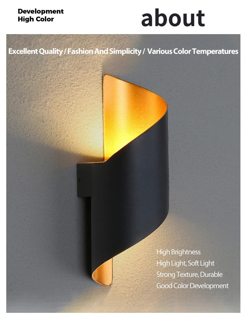 Waterproof Spiral Design Modern Nordic 10W LED Outdoor Wall Light – photo 9