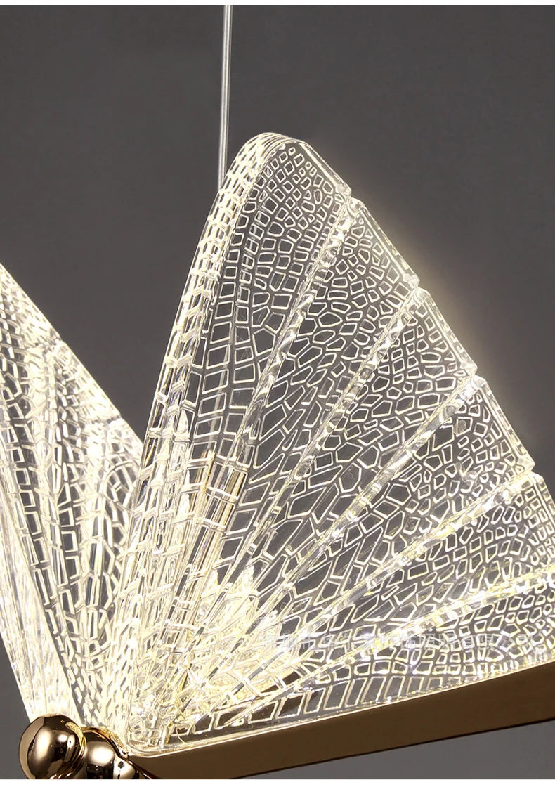 Nordic Butterfly LED Pendant Light Tricolor Golden Silver Hanging Lamp – photo 12