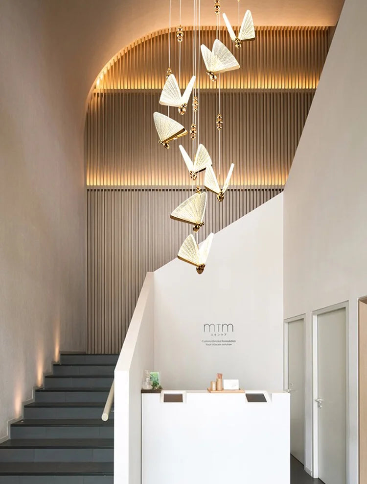 Nordic Butterfly LED Pendant Light Tricolor Golden Silver Hanging Lamp – photo 29