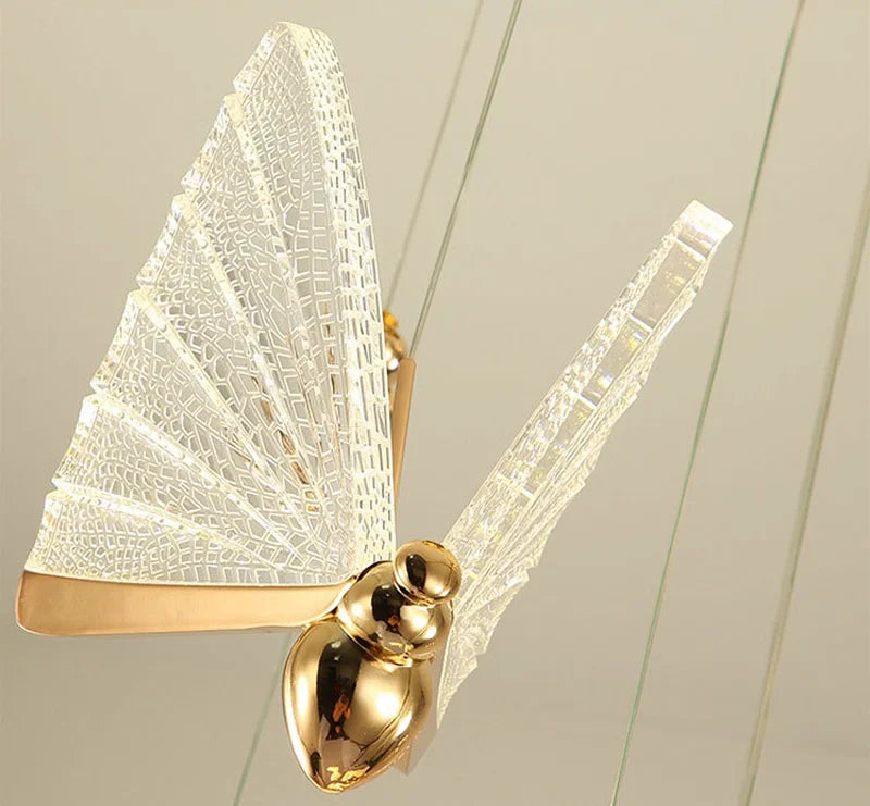 Nordic Butterfly LED Pendant Light Tricolor Golden Silver Hanging Lamp – photo 10