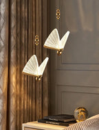 Nordic Butterfly LED Pendant Light Tricolor Golden Silver Hanging Lamp – photo 20