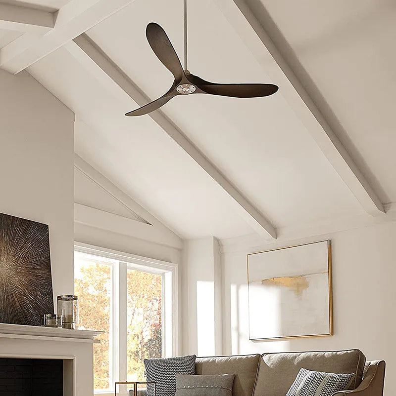 70-Inch Large Wood Blade DC Motor Reverse Ceiling Fan with Remote Control