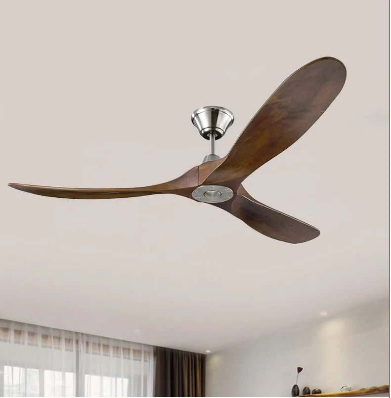 70-Inch Large Wood Blade DC Motor Reverse Ceiling Fan with Remote Control
