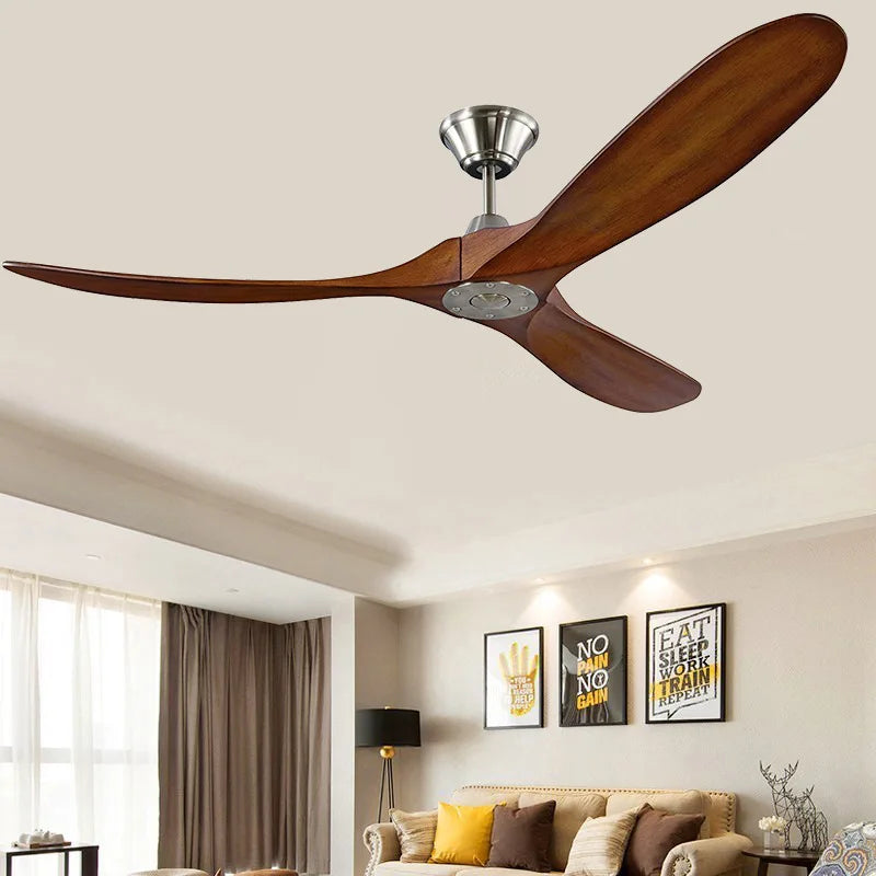 70-Inch Large Wood Blade DC Motor Reverse Ceiling Fan with Remote Control