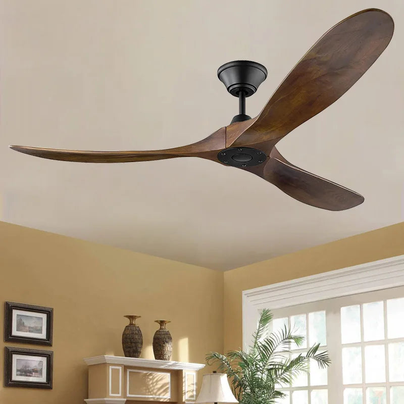 70-Inch Large Wood Blade DC Motor Reverse Ceiling Fan with Remote Control