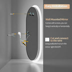 Dimmable Touch Switch Anti Fog Waterproof Oval LED Bathroom Mirror – photo 5