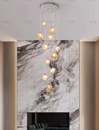 Modern LED Multi Head Staircase Chandelier Pendant Light with Remote Control – photo 21