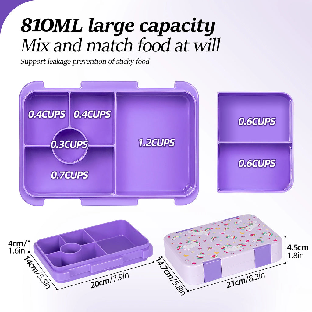 Kids Leak-Proof Microwave-Safe Bento Lunch Box