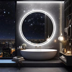 Touch Sensor Anti Fog Waterproof LED Backlit Round Wall Mounted Bathroom Mirror – photo 4