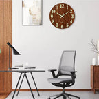 12-Inch Luminous Silent Wooden Wall Clock