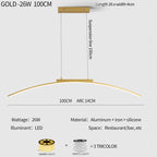 Contemporary Sleek LED Arc Adjustable Brightness Pendant Light with App Dimming – photo 29