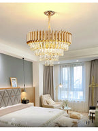 Luxury Black Gold Crystal Round LED Chandelier Pendant Light Tricolor – photo 27