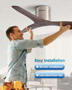 45-Inch 52-Inch Vintage Industrial Retro LED Ceiling Fan Light with Remote Control – photo 13