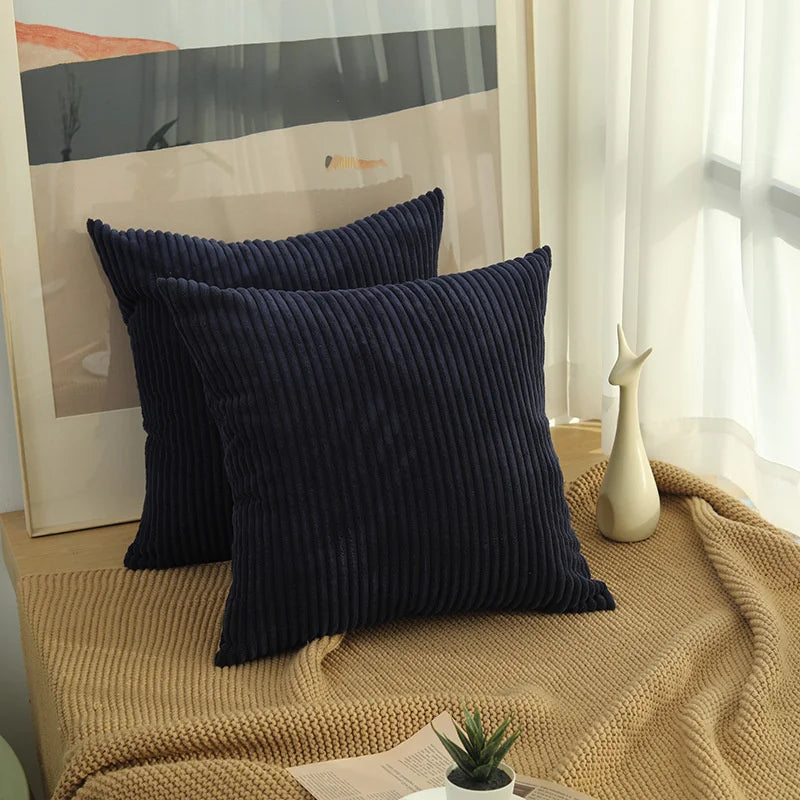 Corduroy Striped Throw Pillow Cover