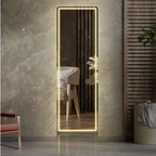 LED Aluminum Alloy Frame Full Length Standing Hanging Wall Mounted Mirror Home