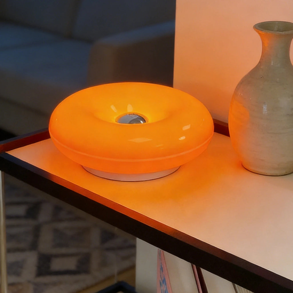 Dimmable Warm LED Donut Shape Round Night Table Lamp Bedroom Living Room – photo 6