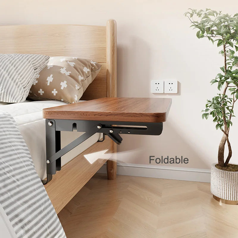 Foldable Collapsible Wood Under Bed Bedside Shelf Storage Organizer Dorm Bunk Bed