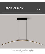 Contemporary Sleek LED Arc Adjustable Brightness Pendant Light with App Dimming – photo 22