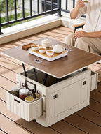 Japanese-Style Folding Storage Box with Wood Lid