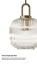 Modern Striped Glass Single Pendant Light
