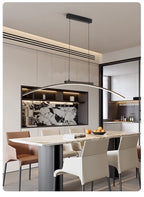 Contemporary Sleek LED Arc Adjustable Brightness Pendant Light with App Dimming – photo 17