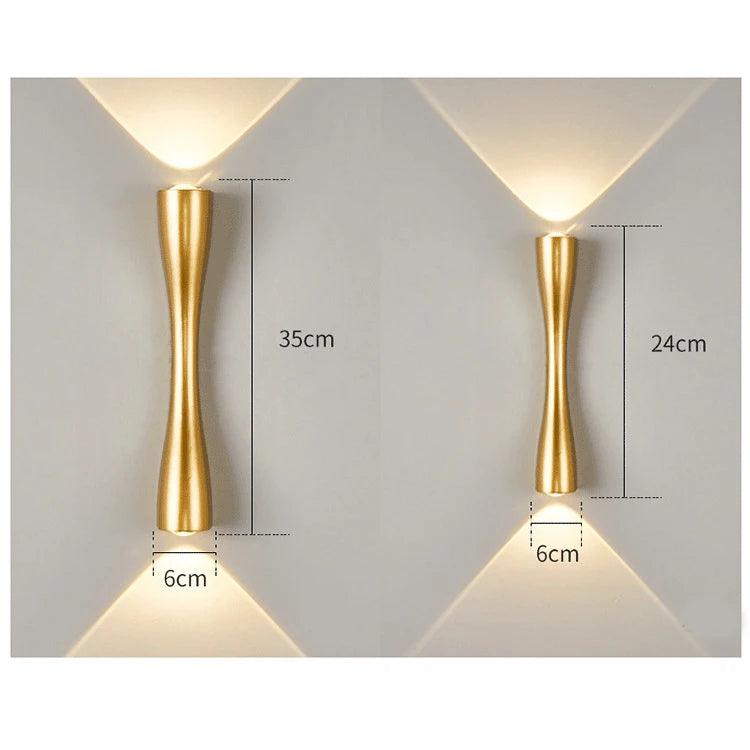 Waterproof IP65 Gold Aluminum LED Wall Light Bedroom Bedside Fixture – photo 7