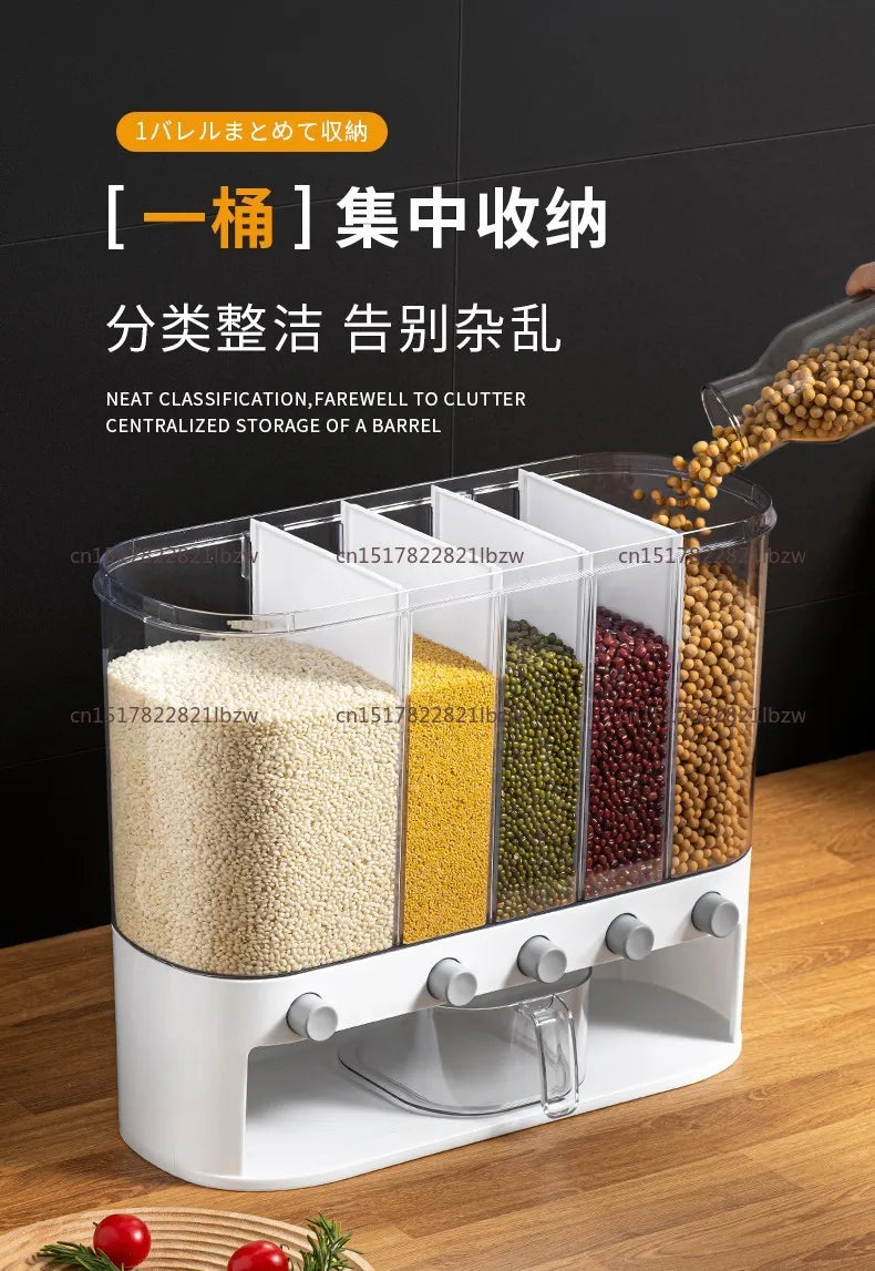Divided Food-Grade Rice and Grain Storage Box