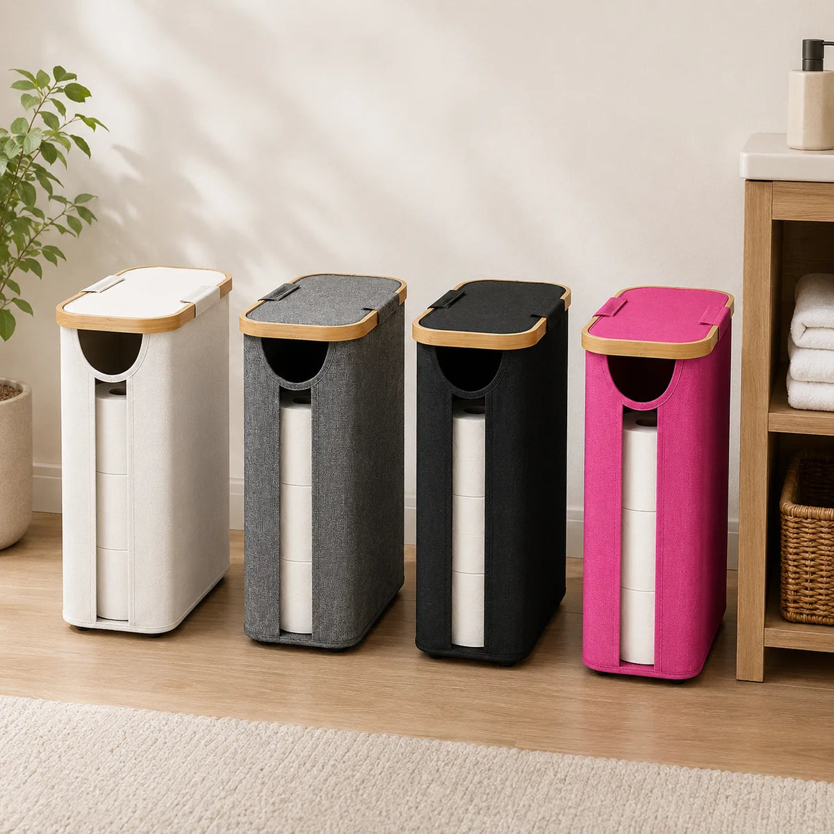 Free-Standing Toilet Paper Storage Basket