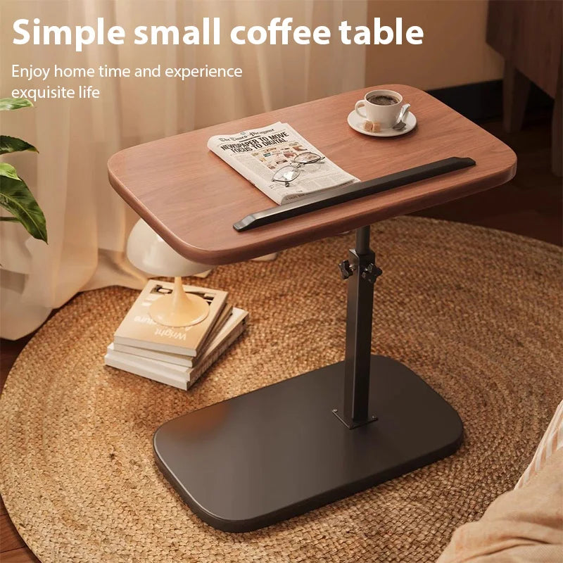 Height Adjustable Waterproof C Shape Flip Over Panel Side Coffee Table Living Room
