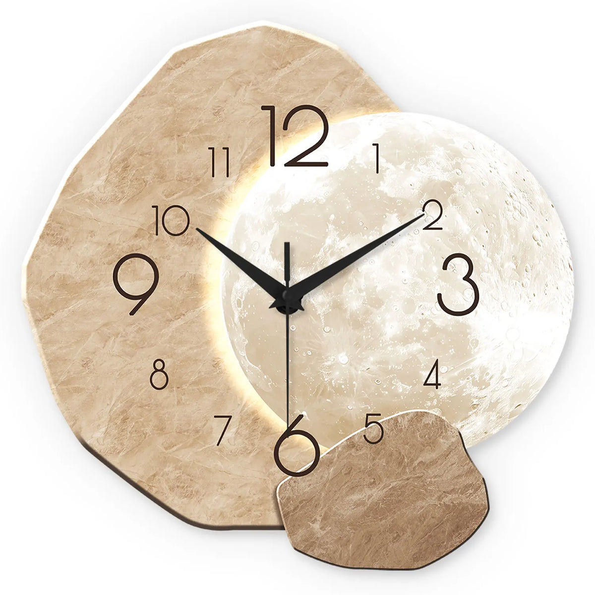 Wooden Moon Silent Quartz Wall Clock