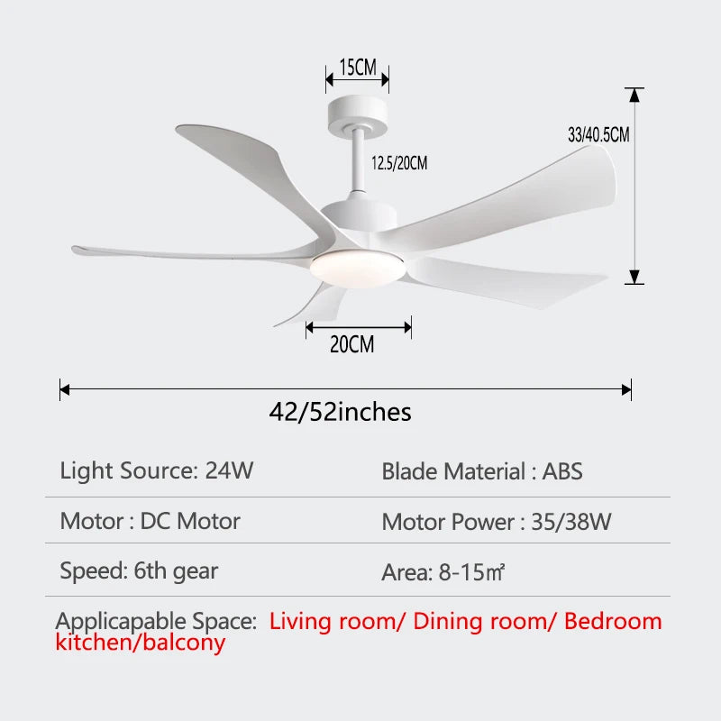 52-Inch Vintage Industrial 5-Blade LED Ceiling Fan Light with Remote Control – photo 14