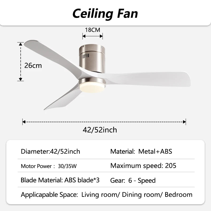 52-Inch Ultra Thin DC Motor LED Ceiling Fan Light with Remote Control Bedroom – photo 28