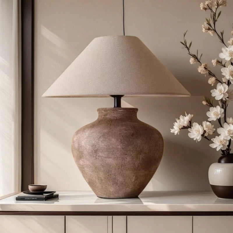 Japanese Vintage Ceramic Cloth LED Table Lamp Living Room Bedroom Study – photo 3