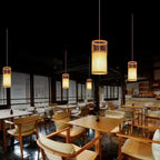 Chinese Japanese Zen Bamboo Wood Lantern Chandelier Teahouse Restaurant – photo 3