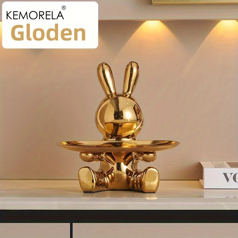 Ceramic Rabbit Key and Accessory Storage Figurine