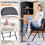 Foldable PU Leather Padded Metal Frame Dining Chair Set of 4 Outdoor Home Office