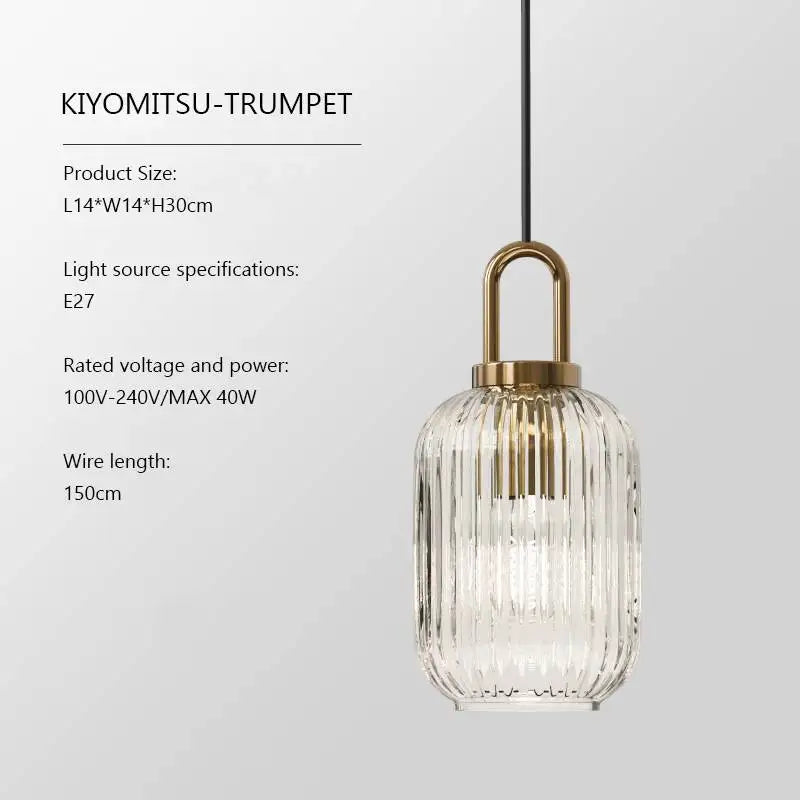 Modern Striped Glass Single Pendant Light