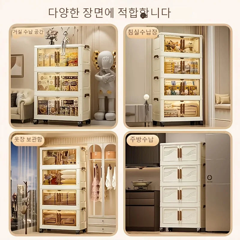 Foldable Stackable Clear-Door Storage Box